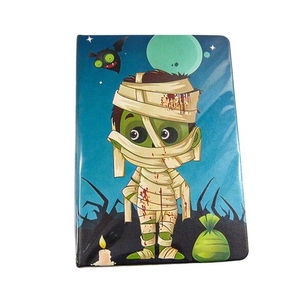 Faux Leather Notebook-Halloween Green Mummy Goth Gothic style Gift Journal Diary - Picture 1 of 4
